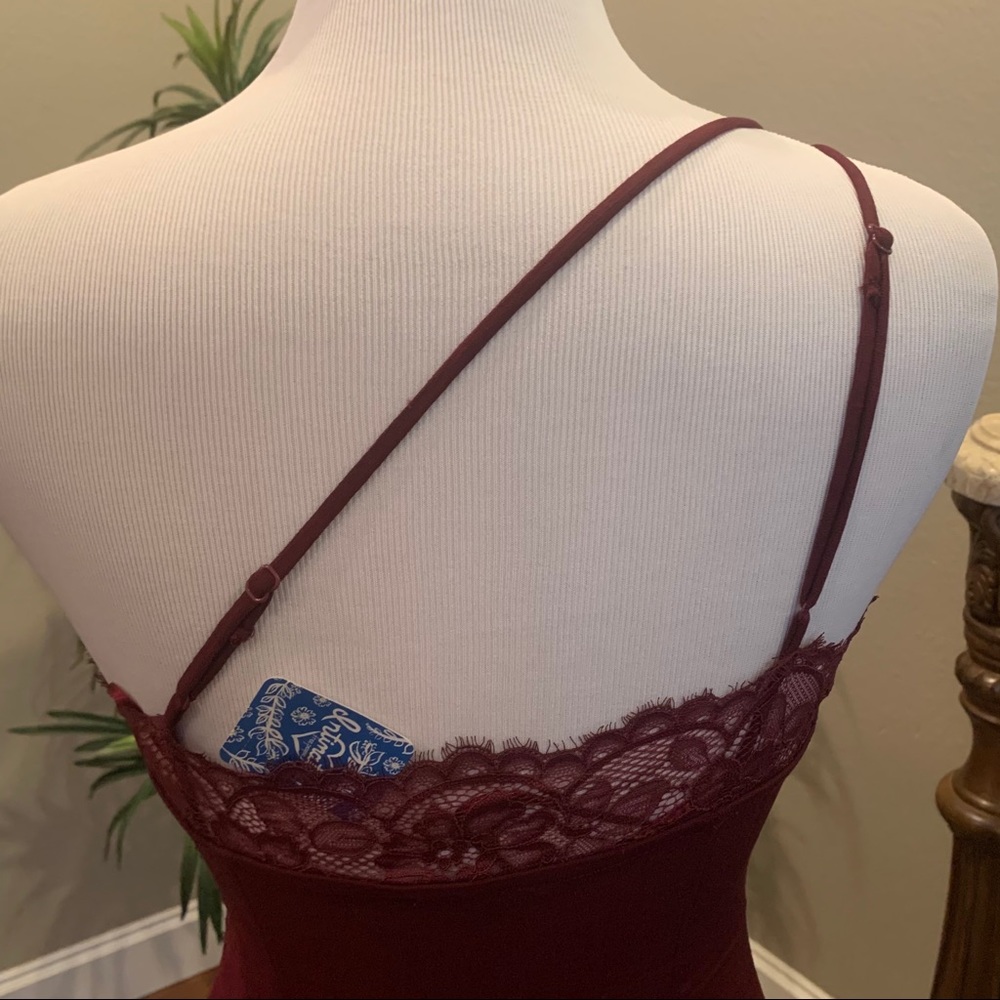 NWT Free People Premonitions Bodycon Dress XS Fitted Mini Tight X-Small Wine - Picture 8 of 14
